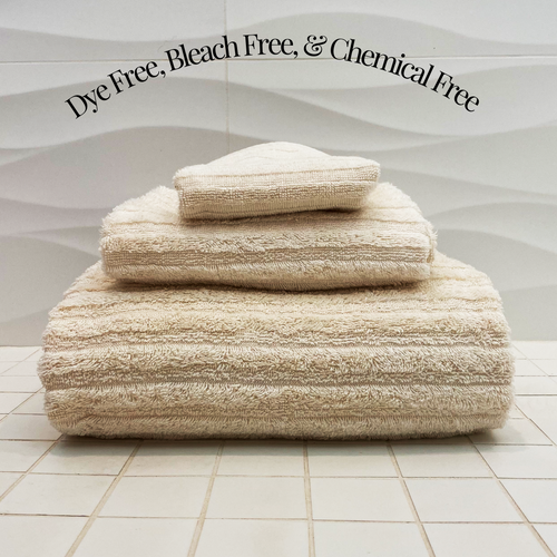 American Home USA National Park Collection - Bleach & Dye Free Natural American Made Ribbed Cotton Towels