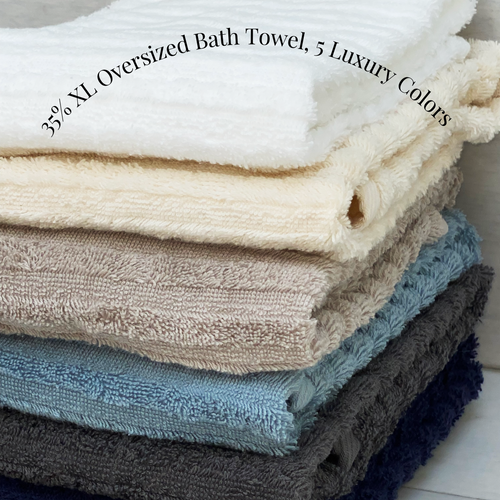 American Home USA Blue Ridge Collection - Luxury American Made Ribbed Cotton Towels