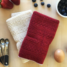 Load image into Gallery viewer, Made in the USA 100% Cotton Kitchen Towel - Set of 2 - American Made Kitchen Towels - American Home USA - Red and Natural
