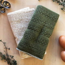 Load image into Gallery viewer, Made in the USA 100% Cotton Kitchen Towel - Set of 2 - American Made Kitchen Towels - American Home USA -  Green and Natural Set
