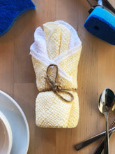 Load image into Gallery viewer, Made in the USA Dish Cloths - Set of 4 - American Made Dish Cloths Towels - American Home USA - Yellow and White
